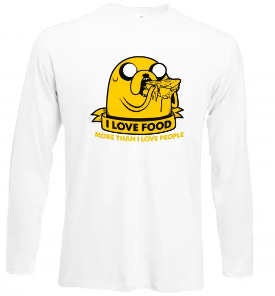 Лонгслів I love food Білий фото
