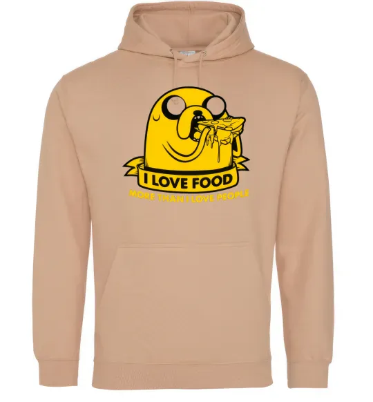 Мужская толстовка (худи) I love food Песочный фото