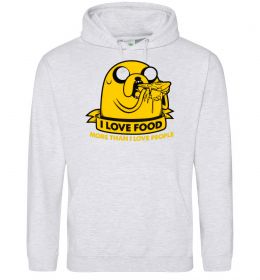 Женская толстовка (худи) I love food Женская толстовка (худи) I love food