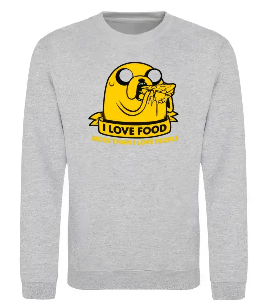 Свитшот I love food Серый меланж фото