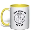 Чашка з кольоровою ручкою Gym rick Сонячно жовтий фото