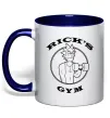 Чашка з кольоровою ручкою Gym rick Глибокий темно-синій фото