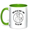 Чашка з кольоровою ручкою Gym rick Зелений фото