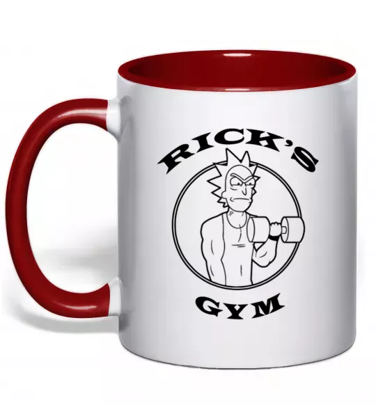 Чашка з кольоровою ручкою Gym rick Червоний фото