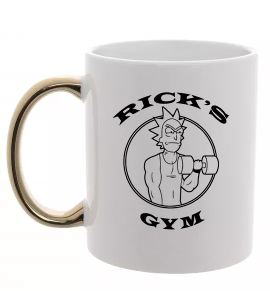Чашка з кольоровою ручкою Gym rick Золото фото