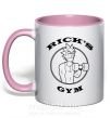 Чашка з кольоровою ручкою Gym rick Ніжно рожевий фото