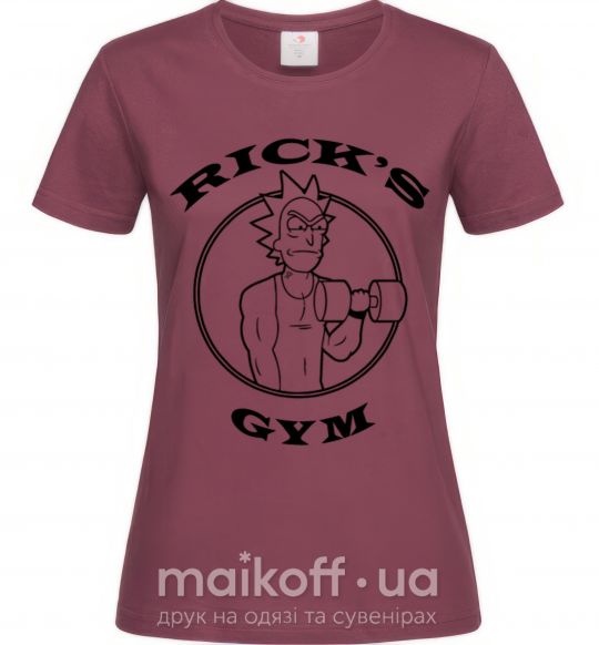 Жіноча футболка Gym rick Бордовий фото