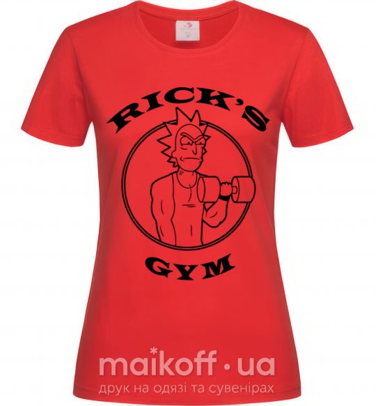 Жіноча футболка Gym rick Червоний фото