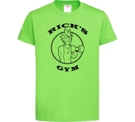 Дитяча футболка Gym rick Лаймовий фото