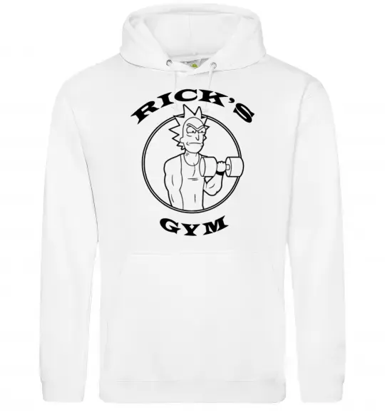 Мужская толстовка (худи) Gym rick Белый фото