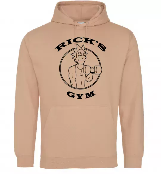 Мужская толстовка (худи) Gym rick Песочный фото