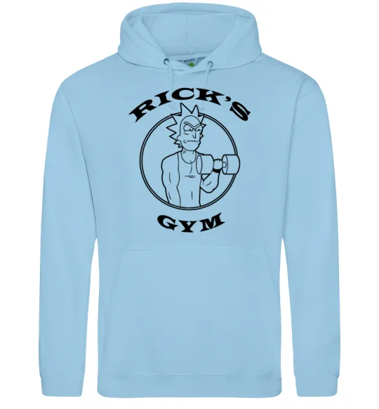 Мужская толстовка (худи) Gym rick Голубой фото