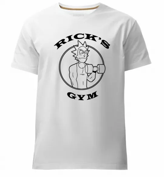 Мужская премиум футболка Gym rick Белый фото