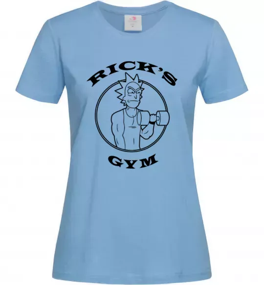 Жіноча футболка Gym rick Блакитний фото