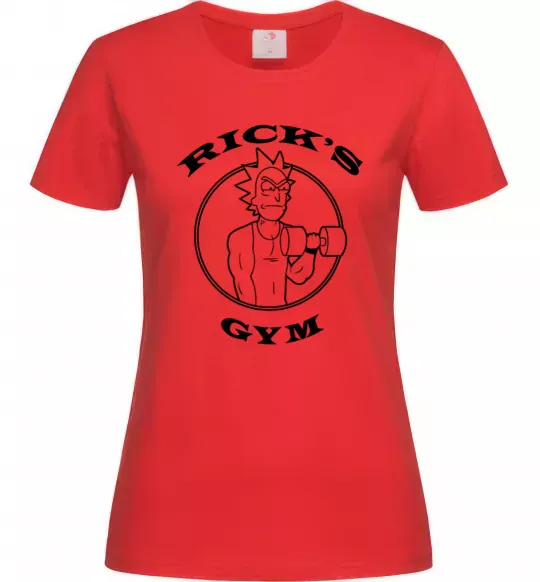 Жіноча футболка Gym rick Червоний фото