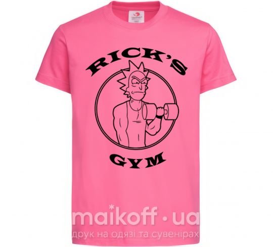 Детская футболка Gym rick Ярко-розовый фото