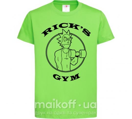 Дитяча футболка Gym rick Лаймовий фото