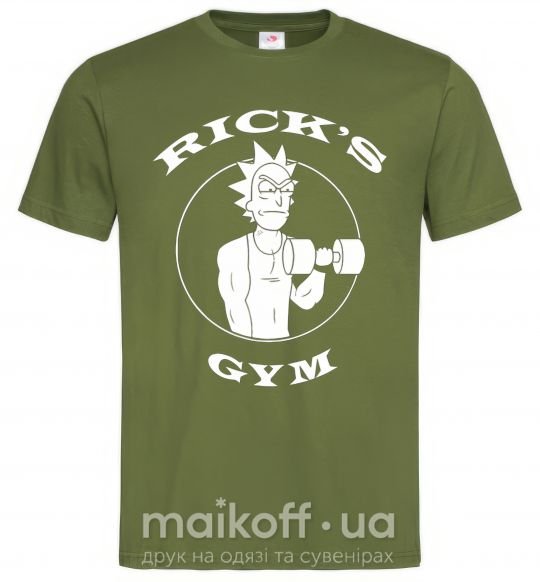Чоловіча футболка Gym rick Оливковий фото