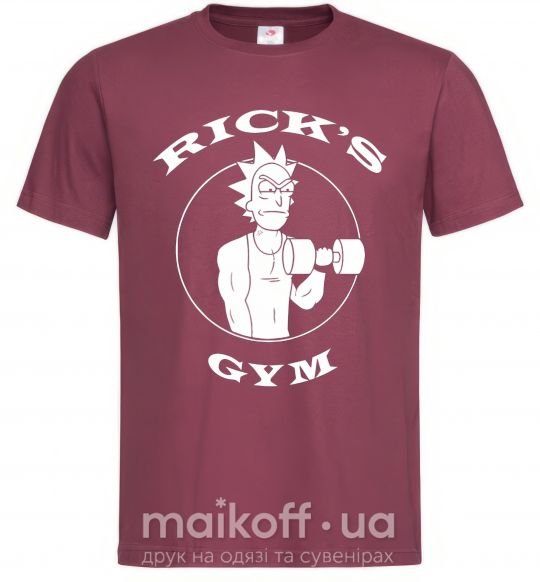 Чоловіча футболка Gym rick Бордовий фото