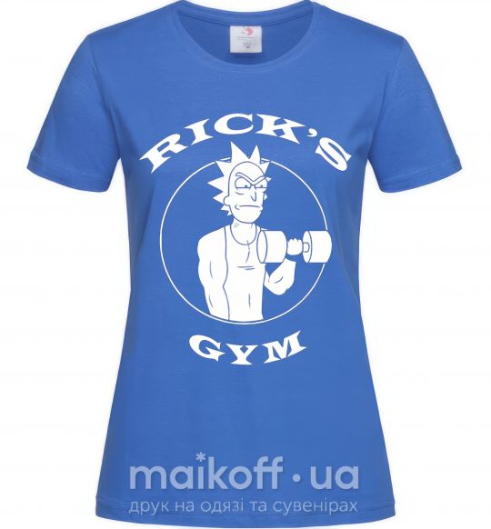 Жіноча футболка Gym rick Яскраво-синій фото