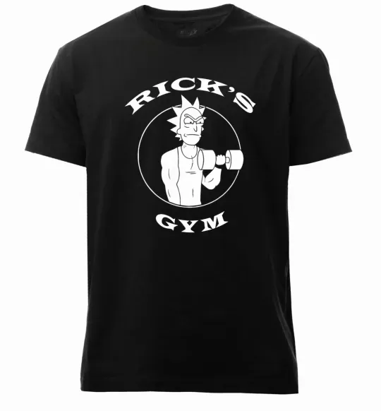 Мужская премиум футболка Gym rick Черный фото