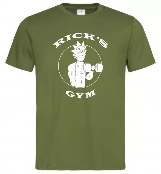 Мужская футболка Gym rick Оливковый фото