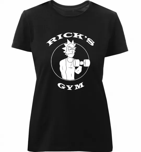 Жіноча преміум футболка Gym rick Чорний фото