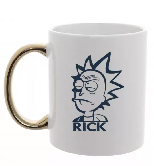 Чашка з кольоровою ручкою RICK Золото фото