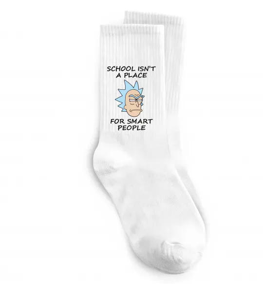 Носки School isn't a place for smart people Белый фото