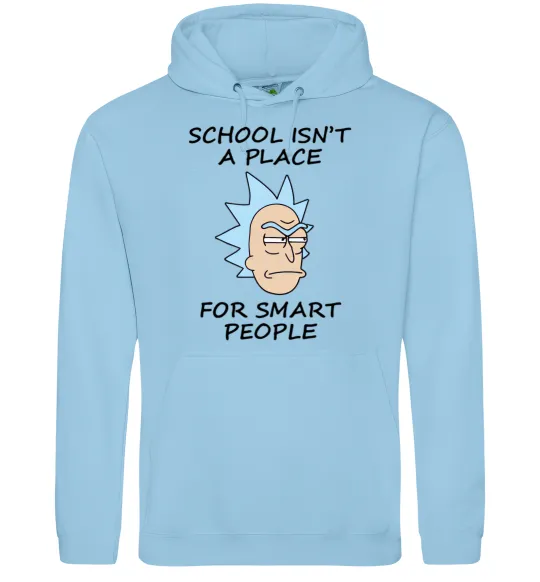Чоловіча толстовка (худі) School isn't a place for smart people Блакитний фото