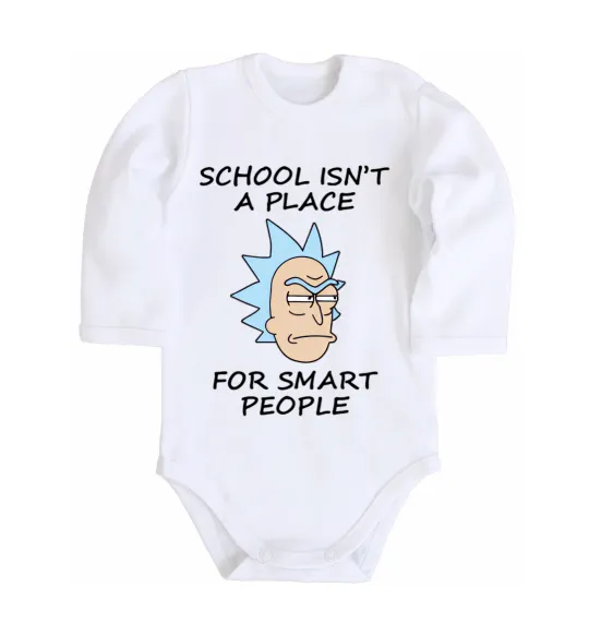 Детский боди School isn't a place for smart people Белый фото