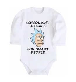 Дитячий бодік School isn't a place for smart people Білий фото