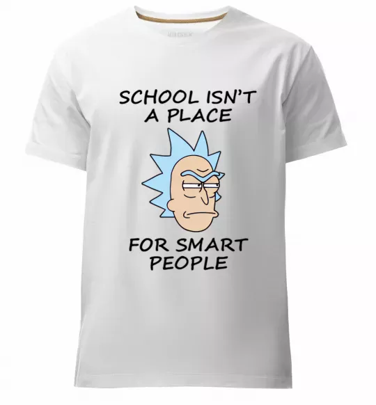 Чоловіча преміум футболка School isn't a place for smart people Білий фото