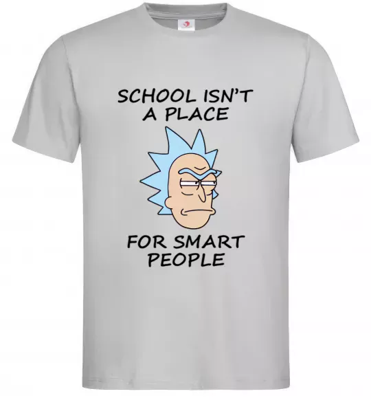 Чоловіча футболка School isn't a place for smart people Сірий фото
