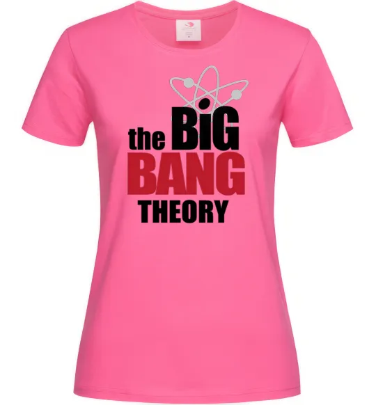 Жіноча футболка Tеорія великого вибуху Яскраво-рожевий фото