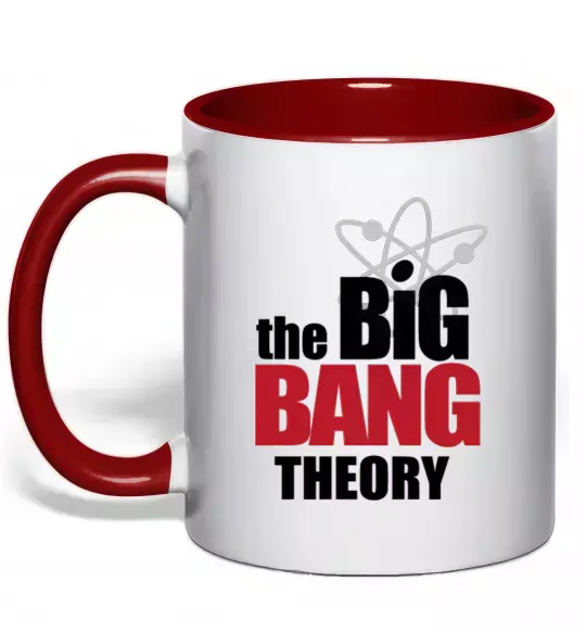 Чашка с цветной ручкой Tеорія великого вибуху Красный фото
