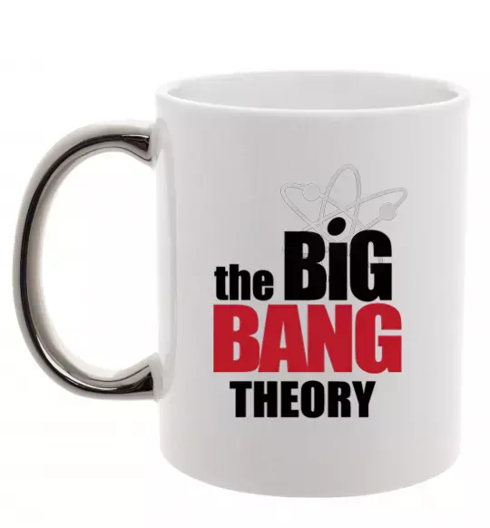 Чашка с цветной ручкой Tеорія великого вибуху Серебро фото