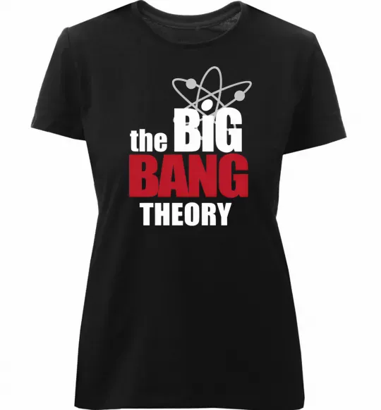 Женская премиум футболка Tеорія великого вибуху Черный фото