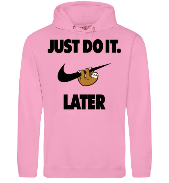 Женская толстовка (худи) just do it later Розовый фото