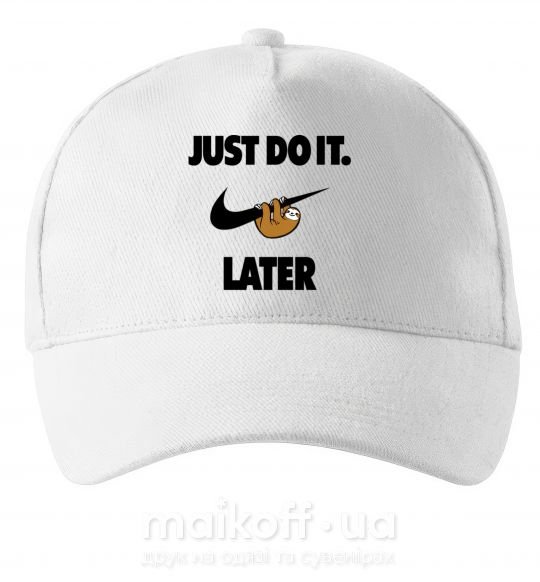 Кепка just do it later Белый фото