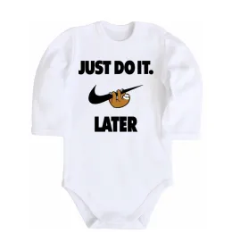 Детский боди just do it later Белый фото