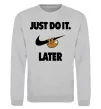Свитшот just do it later Серый меланж фото