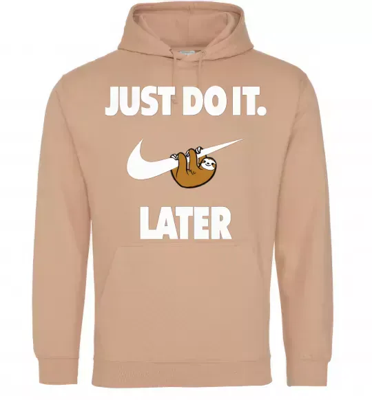 Жіноча толстовка (худі) just do it later Пісочний фото