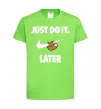 Детская футболка just do it later Лаймовый фото