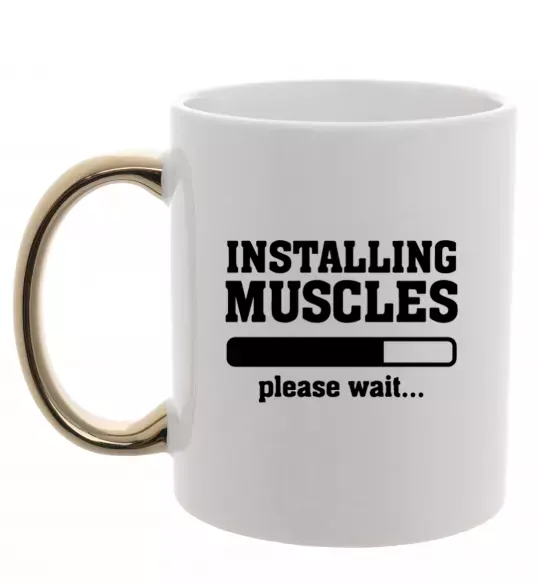 Чашка с цветной ручкой installing muscles version 2 Золото фото
