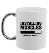 Чашка с цветной ручкой installing muscles version 2 Серебро фото