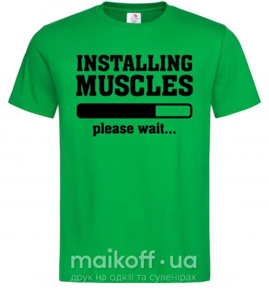 Чоловіча футболка installing muscles version 2 Зелений фото