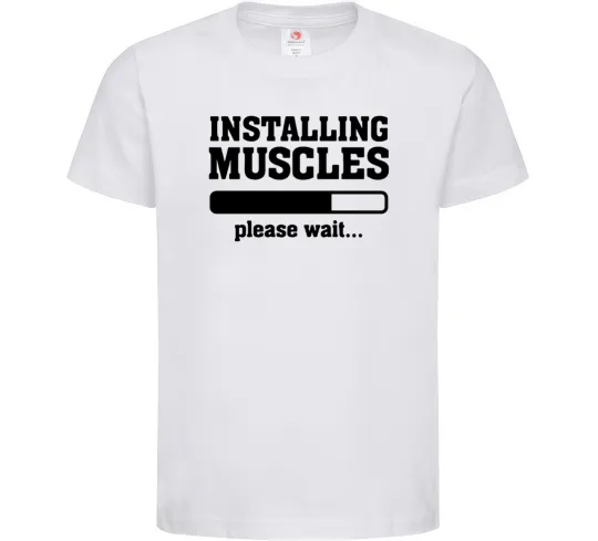 Детская футболка installing muscles version 2 Белый фото