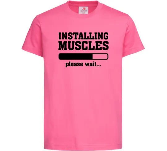 Детская футболка installing muscles version 2 Ярко-розовый фото