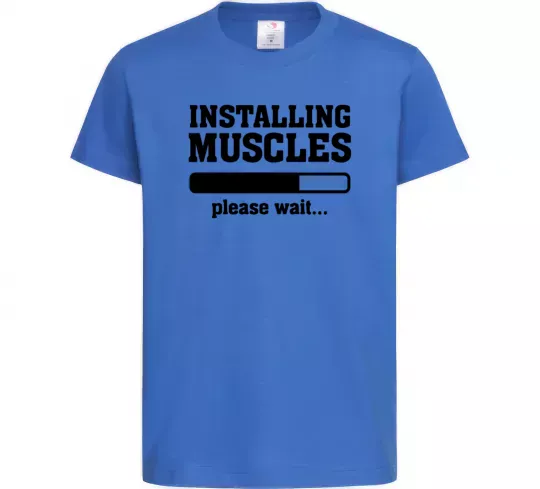 Детская футболка installing muscles version 2 Ярко-синий фото